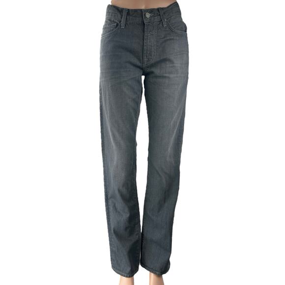 7 For All Mankind Slimmy Women's Black Mid Rise Straight Denim Jeans Pants Sz 30 - Picture 1 of 5